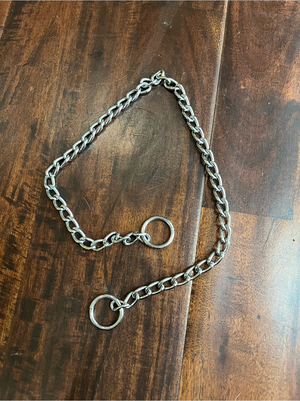 Silver Chain Slip Collar with Dual Rings